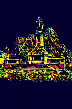 Varşova şehir manzarası dış sanat çizimi çizimi