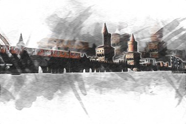 Berlin sanat eskizi çizimi eğlenceli tasarım antika retro