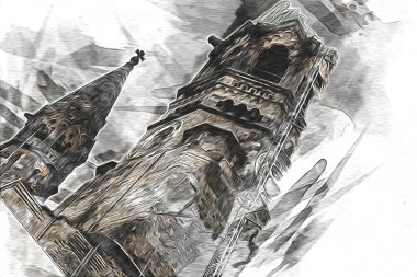 Berlin sanat eskizi çizimi eğlenceli tasarım antika retro