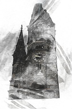 Berlin sanat eskizi çizimi eğlenceli tasarım antika retro