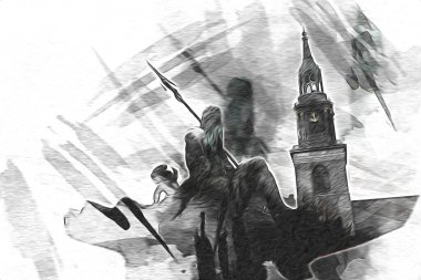 Berlin sanat eskizi çizimi eğlenceli tasarım antika retro