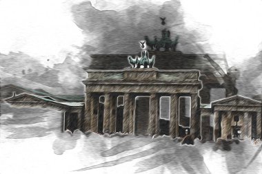 Berlin sanat eskizi çizimi eğlenceli tasarım antika retro