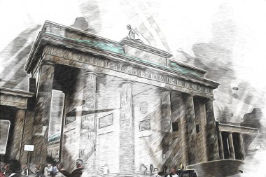 Berlin sanat eskizi çizimi eğlenceli tasarım antika retro