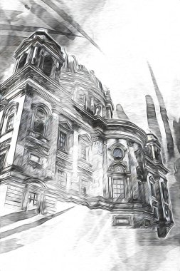 Berlin sanat eskizi çizimi eğlenceli tasarım antika retro