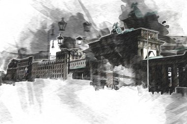 Berlin sanat eskizi çizimi eğlenceli tasarım antika retro