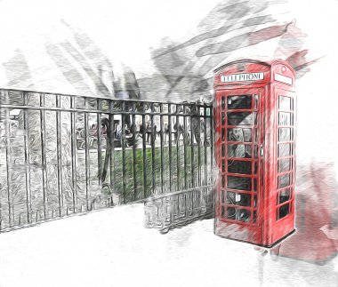 Londra sanat tasarımı çizimi çizimi eğlenceli tasarım antika retro