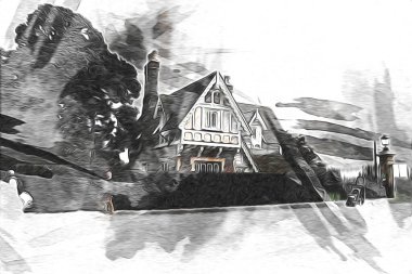 Londra sanat tasarımı çizimi çizimi eğlenceli tasarım antika retro