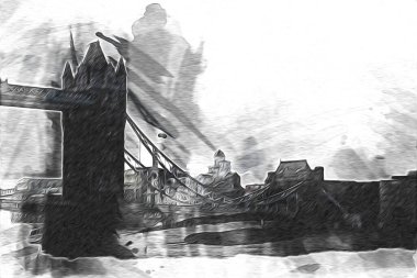 Londra sanat tasarımı çizimi çizimi eğlenceli tasarım antika retro