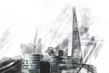 Londra sanat tasarımı çizimi çizimi eğlenceli tasarım antika retro