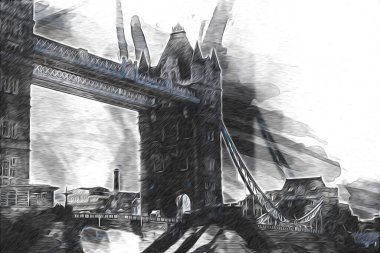 Londra sanat tasarımı çizimi çizimi eğlenceli tasarım antika retro