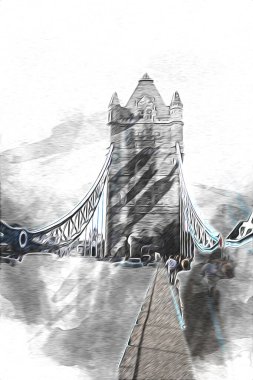 Londra sanat tasarımı çizimi çizimi eğlenceli tasarım antika retro