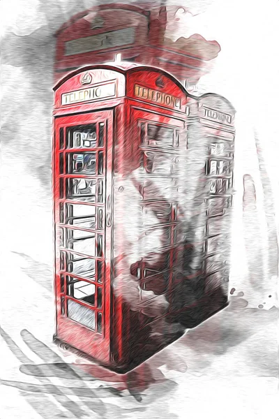 Londres Arte Desenho Esboço Ilustração Diversão Design Vintage Retro — Fotografia de Stock