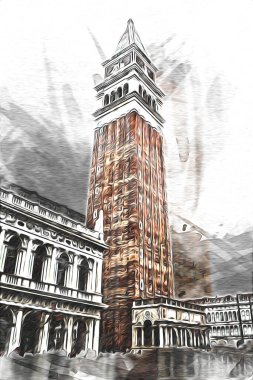 Venedik sanat eskizi çizimi eğlenceli tasarım antika retro