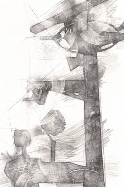 Donanma gemisinde askeri radar takibi, sanat eseri çizimi klasik.