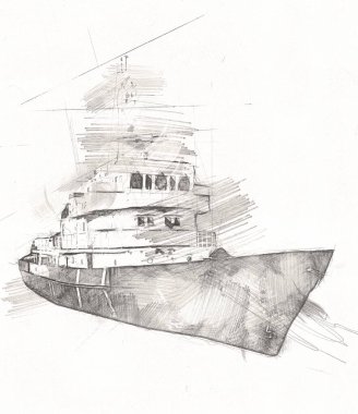 Yelkenli tekneler rıhtıma, liman sanatı illüstrasyonları klasik