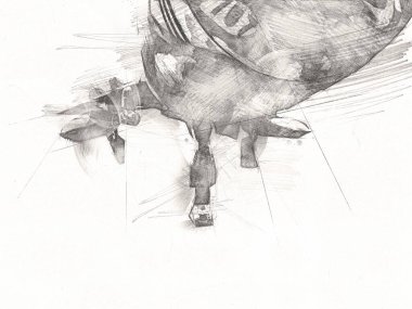 Amerikan savaş uçağı resim sanatı klasiği çiziyor.