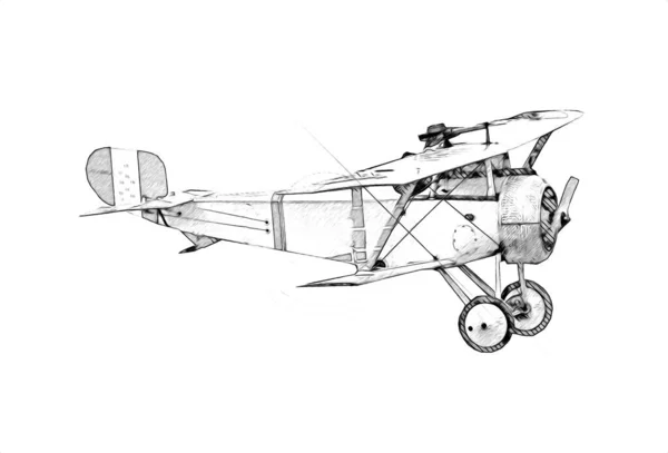 빈티지 일러스트에 전투기 — 스톡 사진