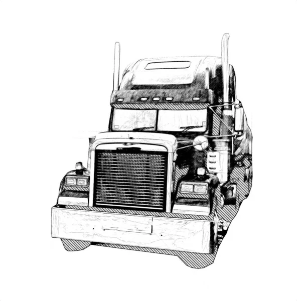 Caminhão Americano Ilustração Cor Isolado Arte Vintage Retro — Fotografia de Stock