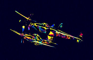 Beyaz arka planda izole edilmiş eski bir savaş uçağı.