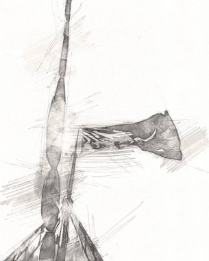 Korsan bayrağında kafatası ve kemikler, resim çizimi klasik