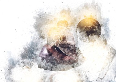 Afrikalı etnik retro-klasik illüstrasyon