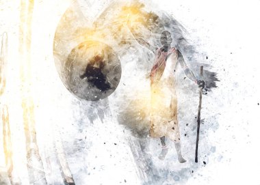 Afrikalı etnik retro-klasik illüstrasyon