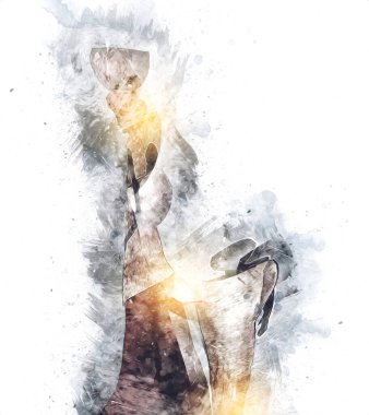 Afrikalı etnik retro-klasik illüstrasyon