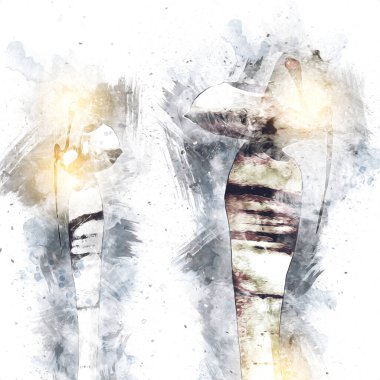 Afrikalı etnik retro-klasik illüstrasyon