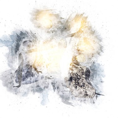 Afrikalı etnik retro-klasik illüstrasyon