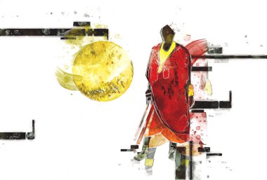 Afrikalı etnik retro-klasik illüstrasyon