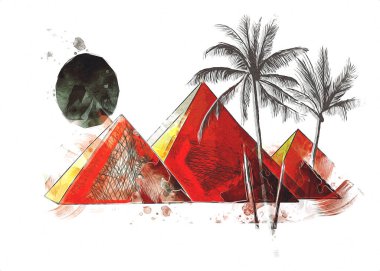 Afrikalı etnik retro-klasik illüstrasyon