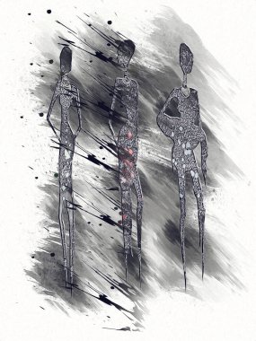 Afrikalı etnik retro-klasik illüstrasyon