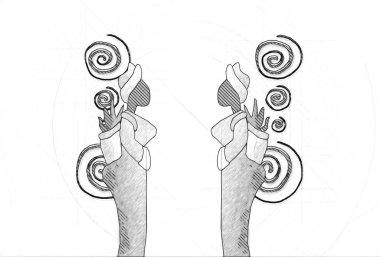 Afrikalı etnik retro-klasik illüstrasyon