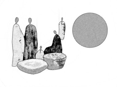 Afrikalı etnik retro-klasik illüstrasyon