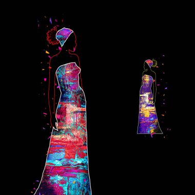 Afrikalı etnik retro-klasik illüstrasyon