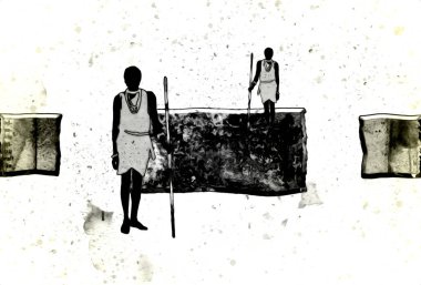 Afrikalı etnik retro-klasik illüstrasyon