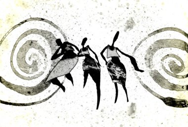 Afrikalı etnik retro-klasik illüstrasyon