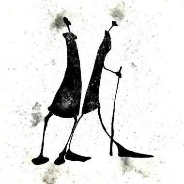 Afrikalı etnik retro-klasik illüstrasyon