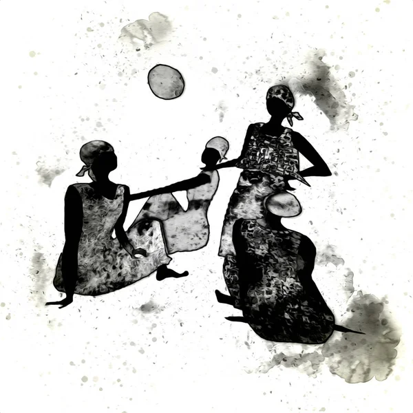 Африканська Етнічна Ретро Вінтажна Ілюстрація — стокове фото