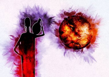 Afrikalı etnik retro-klasik illüstrasyon