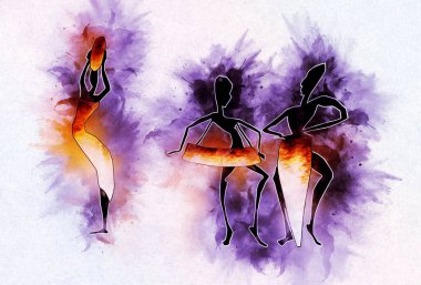 Afrikalı etnik retro-klasik illüstrasyon