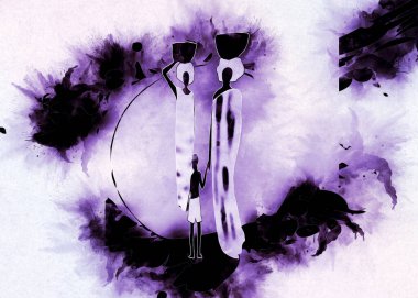 Afrikalı etnik retro-klasik illüstrasyon