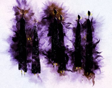 Afrikalı etnik retro-klasik illüstrasyon