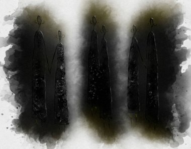 Afrikalı etnik retro-klasik illüstrasyon