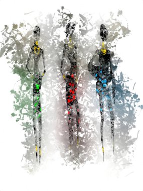 Afrikalı etnik retro-klasik illüstrasyon