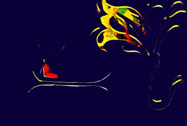 Afrikalı etnik retro-klasik illüstrasyon