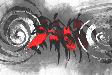 Afrikalı etnik retro-klasik illüstrasyon