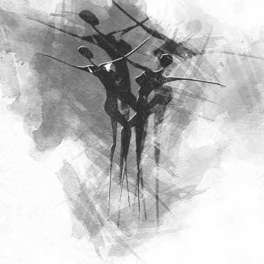 Afrikalı etnik retro-klasik illüstrasyon