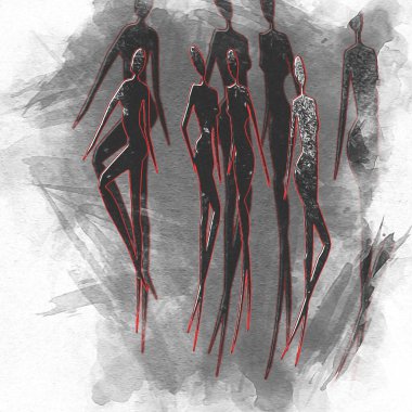 Afrikalı etnik retro-klasik illüstrasyon