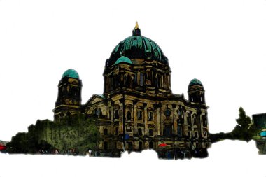 Berlin sanat eskizi çizimi eğlenceli tasarım antika retro